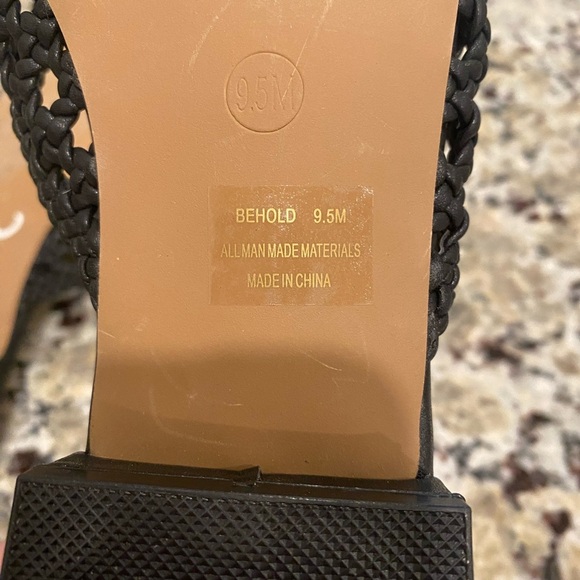 Joie Behold black woven leather slip-on mules - Picture 9 of 10